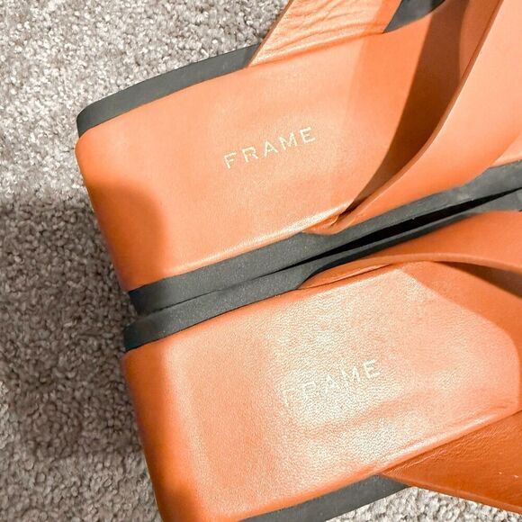 Frame Le Ocean Women’s 39.5 Brown Leather Platform Chunky Flip Flop Sandal - Picture 10 of 12